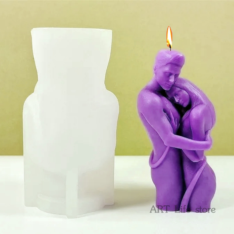 Kitchen Gadgets For Mom - Valentijnsdag paar omhelzing siliconen kaars schimmel