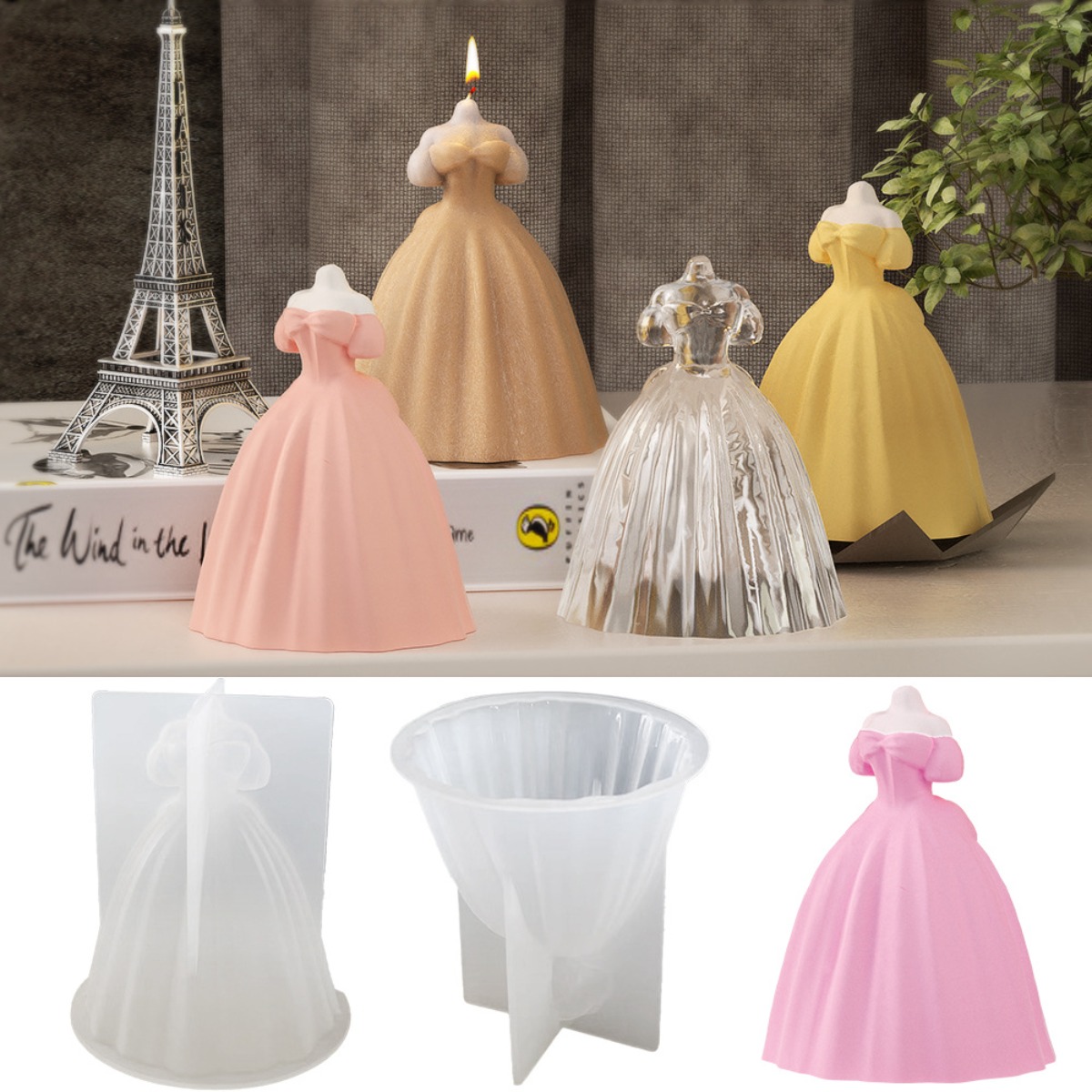 Kitchen Gadgets For Mom - Mooie Prinsessenjurk Siliconen Kaarsvorm Vrouwelijke Avondjurk