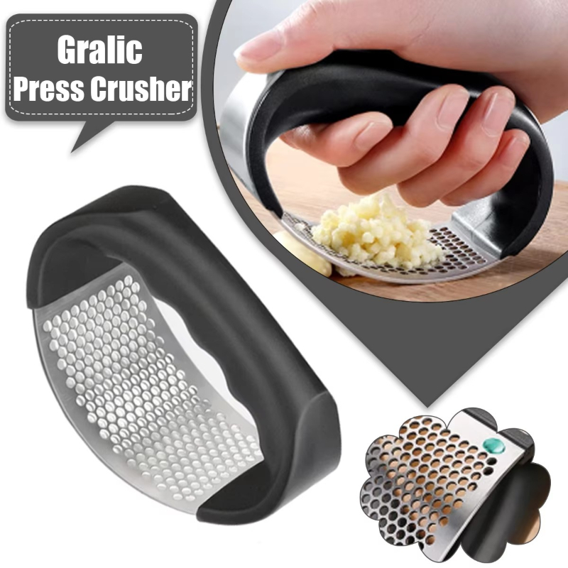 Manual Garlic Press - 1/6 stuks roestvrijstalen knoflookpers, handmatige knoflookhakselaar,