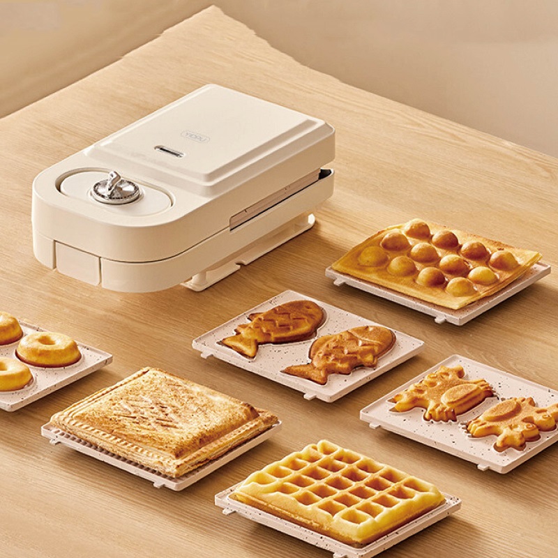 Breakfast Sandwich Maker - 650W Elektrische Sandwichmachine Wafelmaker Toaster Multifunctionele