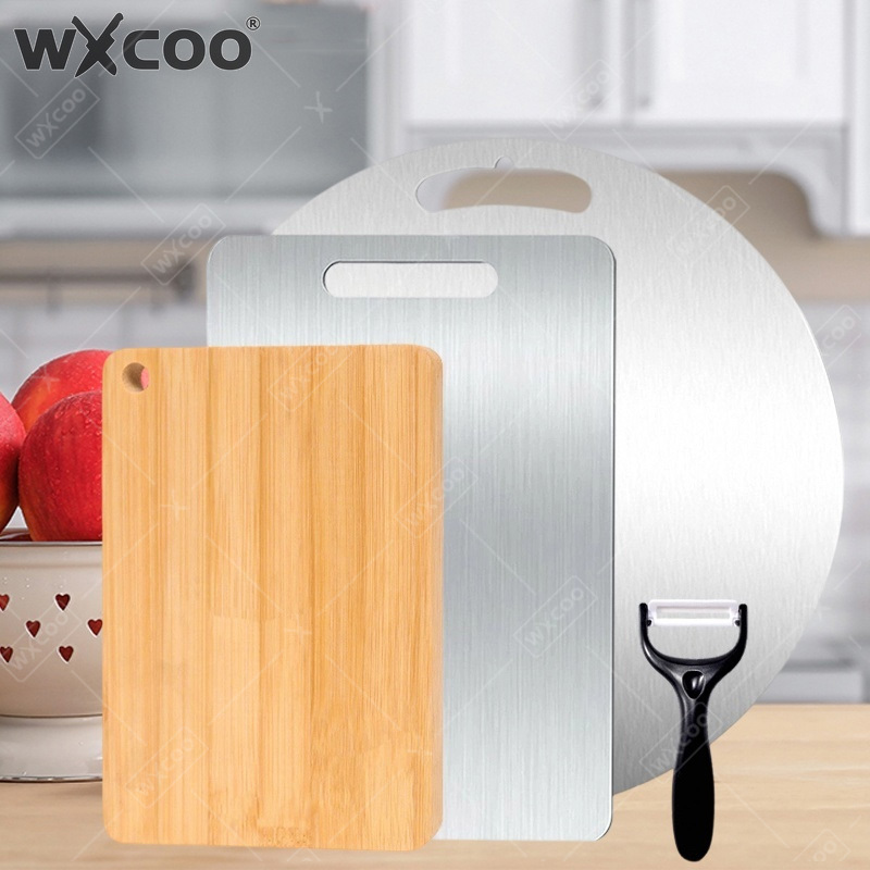 Bamboo Cutting Board - WXCOO Dubbelzijdig snijplank keuken roestvrij staal