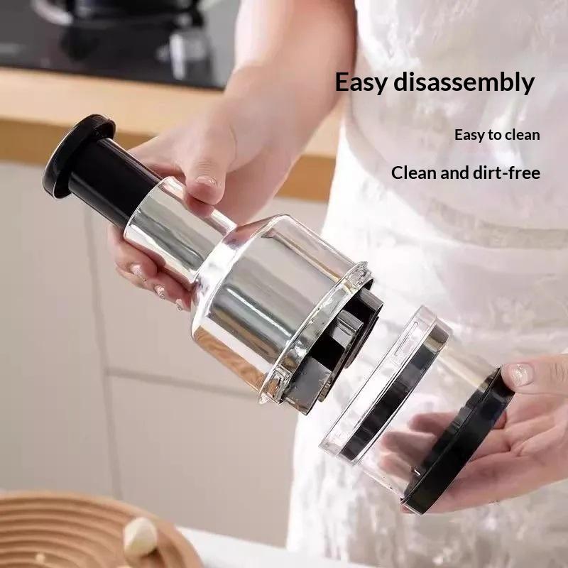Manual Garlic Press - 304 RVS handmatige knoflookpers, multifunctionele ui-