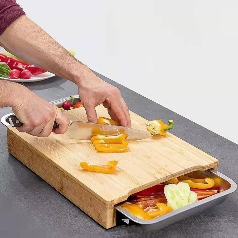 Bamboe snijplank met roestvrij - Bamboo Cutting Board recensie en prijs