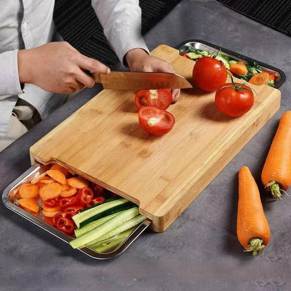 Bamboe snijplank met roestvrij - Bamboo Cutting Board recensie en prijs