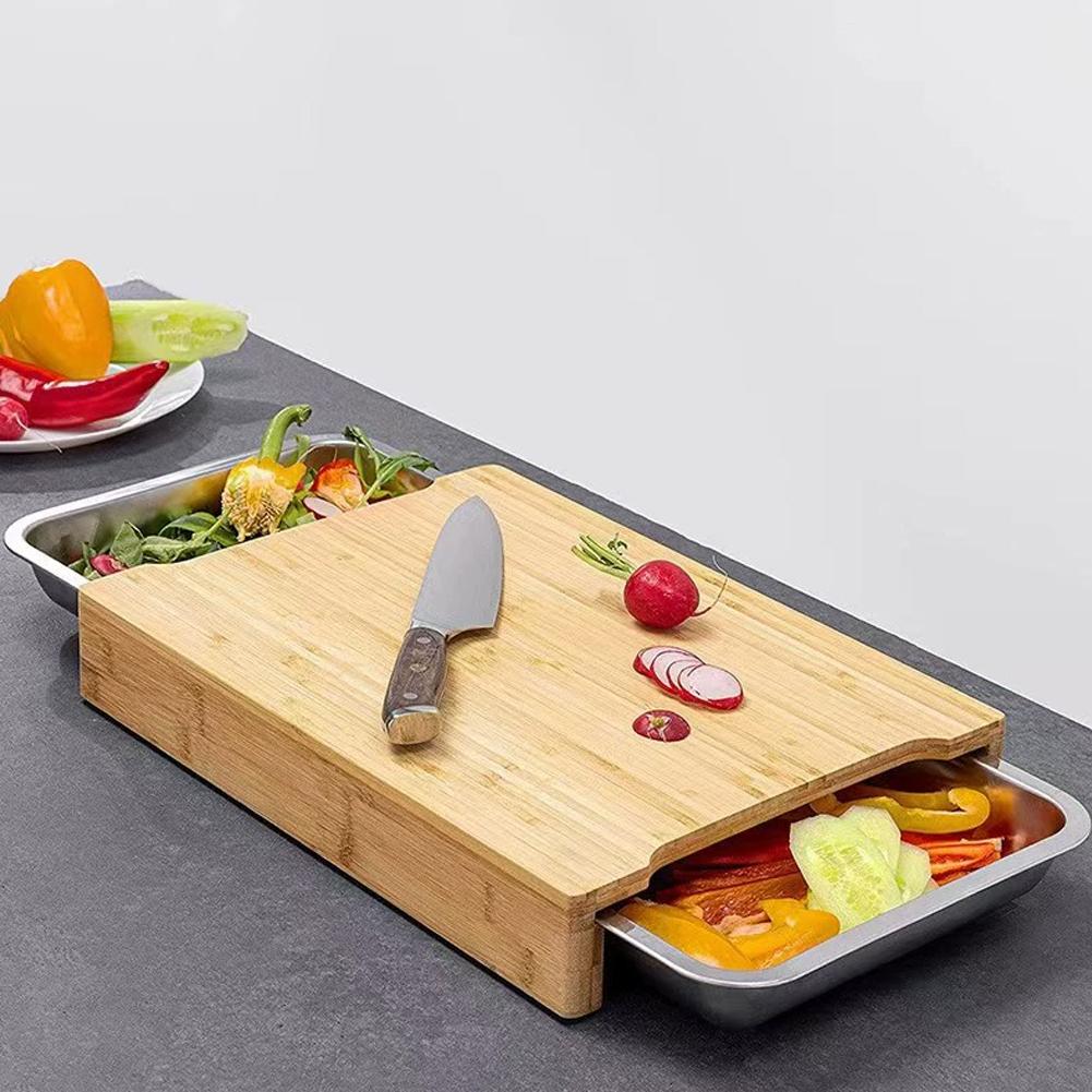 Bamboe snijplank met roestvrij - Bamboo Cutting Board recensie en prijs