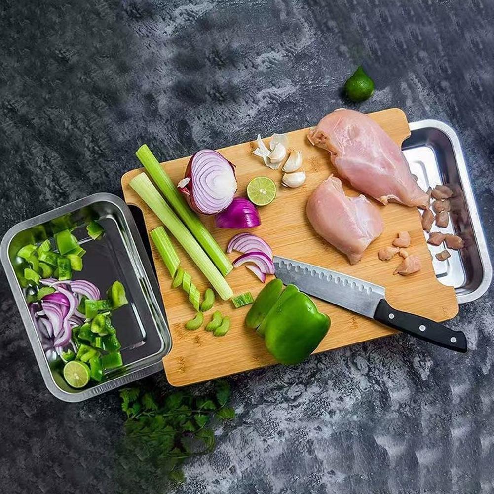 Bamboe snijplank met roestvrij - Bamboo Cutting Board recensie en prijs